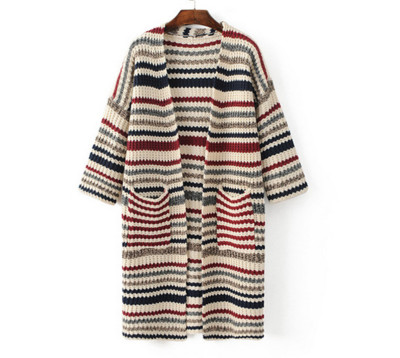 Μακρύ γυναικεία ζακέτα με κρυμμένες τσέπες