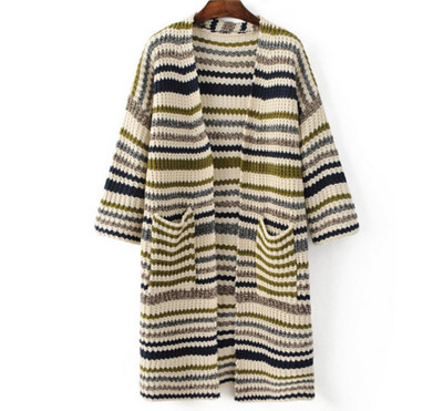 Μακρύ γυναικεία ζακέτα με κρυμμένες τσέπες