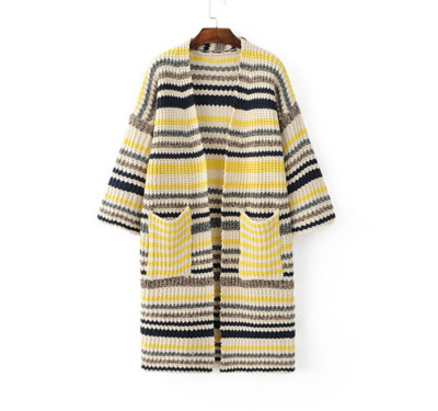 Μακρύ γυναικεία ζακέτα με κρυμμένες τσέπες