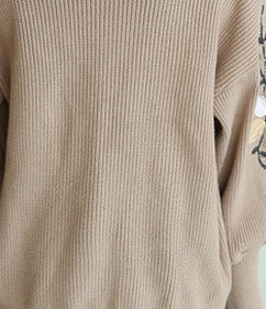 Вълнена ежедневна жилетка с красива бродерия по ръкавите