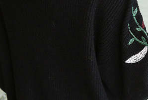 Вълнена ежедневна жилетка с красива бродерия по ръкавите