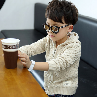 Ζεστή παιδική ζακέτα για αγόρια με κουκούλα σε δύο χρώματα