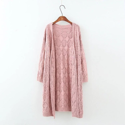 Μακρύ και ζεστή πλεκτή γυναικέια ζακέτα σε τρία χρώματα