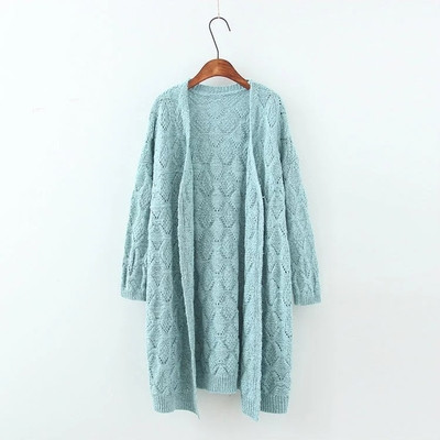 Μακρύ και ζεστή πλεκτή γυναικέια ζακέτα σε τρία χρώματα