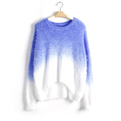 Ευρύ γυναικείο πουλόβερ σε χρώματα που ρέουν, κατάλληλο για τις κρύες μέρες