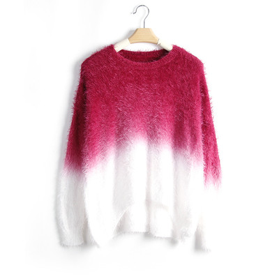 Ευρύ γυναικείο πουλόβερ σε χρώματα που ρέουν, κατάλληλο για τις κρύες μέρες