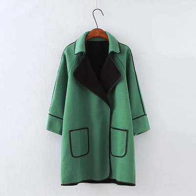 Κομψό, μακρύ παλτό σε τρία χρώματα με τσέπες