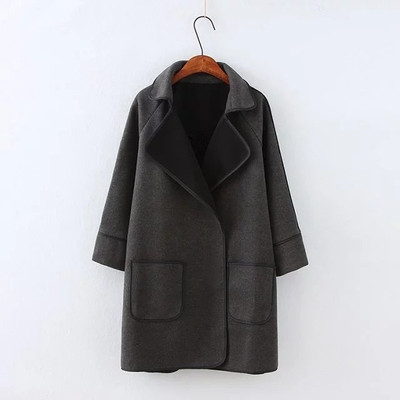 Κομψό, μακρύ παλτό σε τρία χρώματα με τσέπες