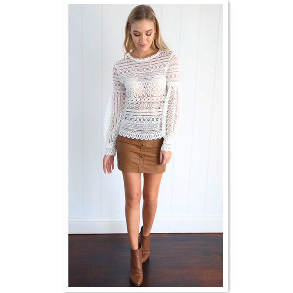 Κομψή γυναικεία μπλούζα με δαντέλα  διαφανή, σε λευκό, ροζ και μαύρο χρώμα