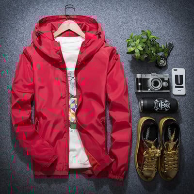 Ανδρικό Casual μπουφάν με ενδιαφέρουσες εκτυπώσεις και κουκούλα