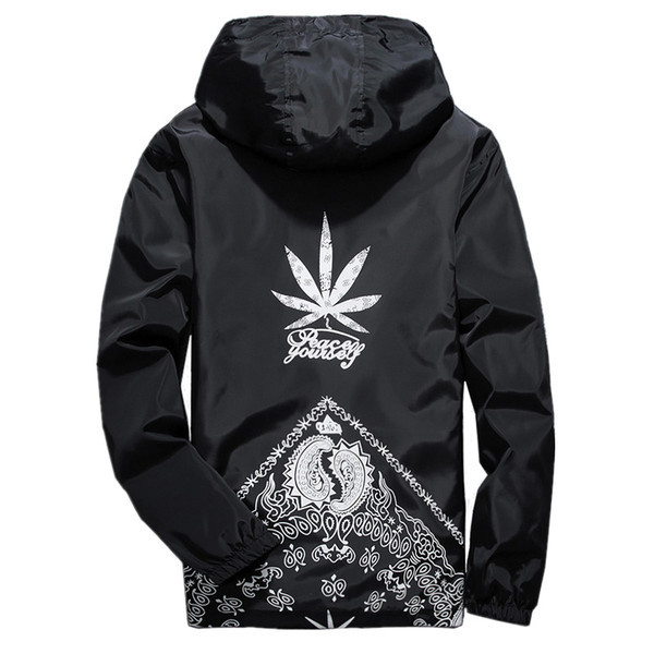 Ανδρικό Casual μπουφάν με ενδιαφέρουσες εκτυπώσεις και κουκούλα