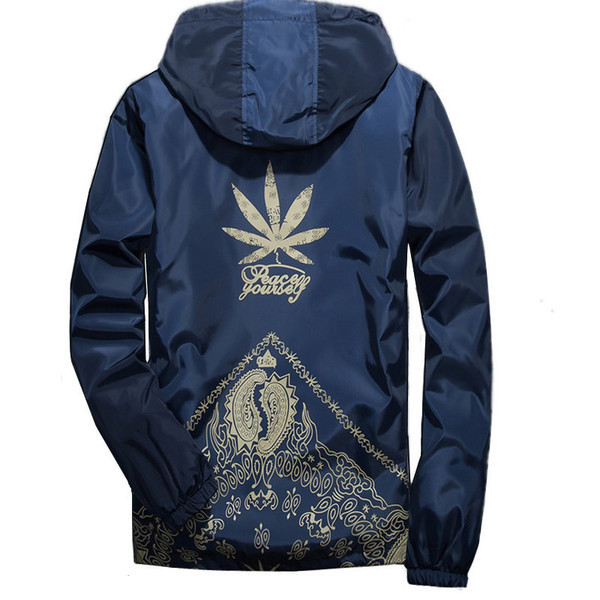 Ανδρικό Casual μπουφάν με ενδιαφέρουσες εκτυπώσεις και κουκούλα