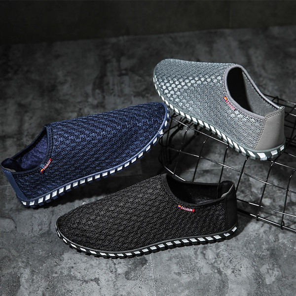 Δερμάτινα αθλητικά ανδρικά αδιάβροχα - ελαστικά παπούτσια  χωρίς  δεσμούς σε τρία χρώματα