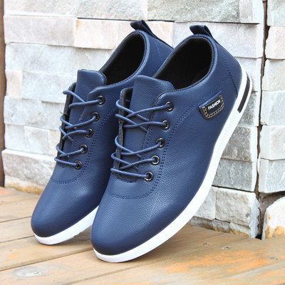 Αθλητικά κομψά πάνινα ανδρικά παπούτσια κατασκευασμένα από συνθετικό δέρμα σε τρία χρώματα