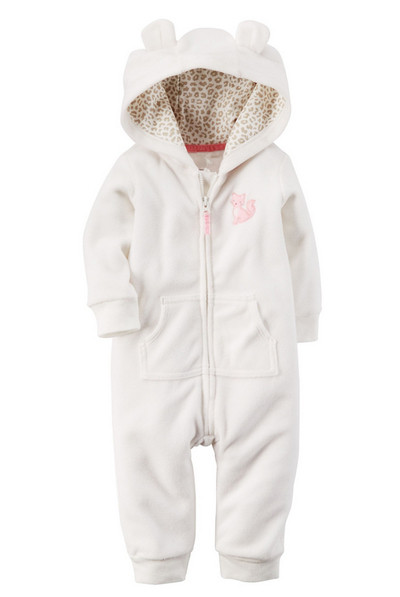 Сладък цял детски комбинезон с качулка