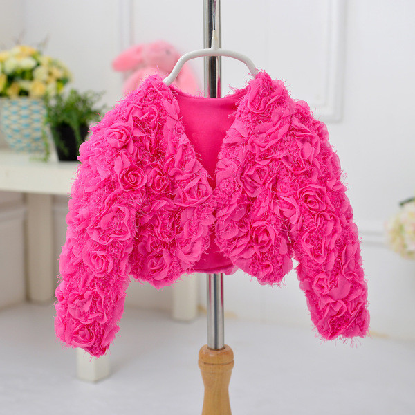 Όμορφο μικρό παιδικό σακάκι  για κορίτσια με floral μοτίβο σε τέσσερα χρώματα