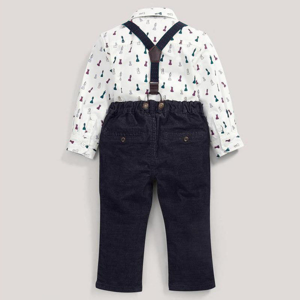 Γλυκό παιδικό σετ -παντελόνι με τιράντες + πουκάμισο