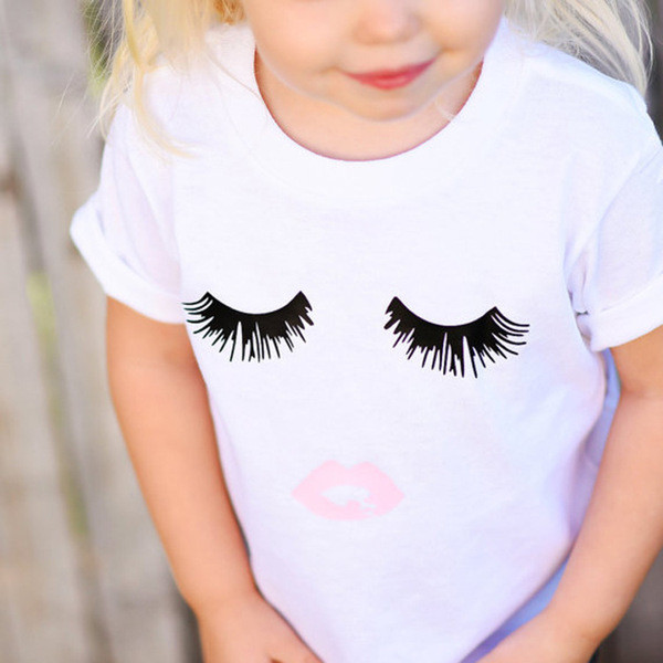 Γλυκό μπλουζάκι για κορίτσια σε λευκό με εικόνες