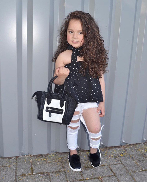 Κομψό παιδικό σετ για κορίτσια - κορμάκι και  τζιν