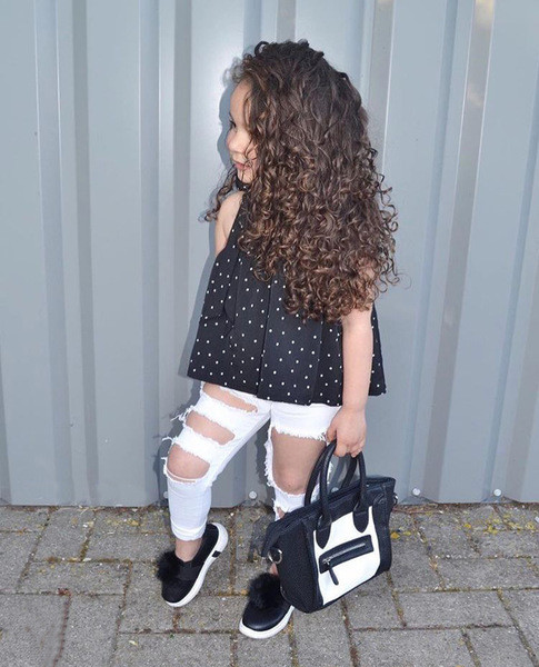 Κομψό παιδικό σετ για κορίτσια - κορμάκι και  τζιν