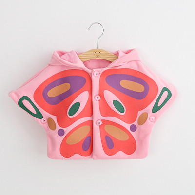 Παιδικό μπουφάν για κορίτσια σε σχήμα πεταλούδας με κουκούλα