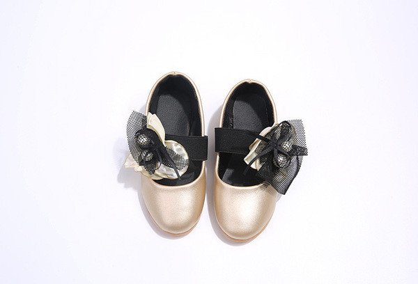 Κομψά παιδικά μοκασίνια για κορίτσια με διακοσμητική κορδέλα με δίχτυ, δύο χρώματα