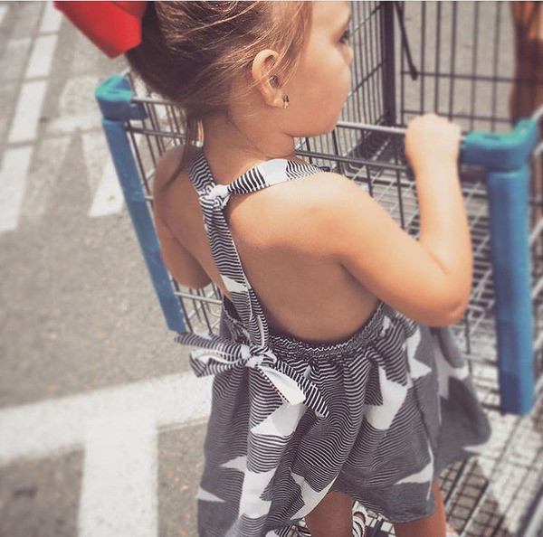 Καλοκαιρινό παιδικό φόρεμα για κορίτσια με γυμνή πλάτη