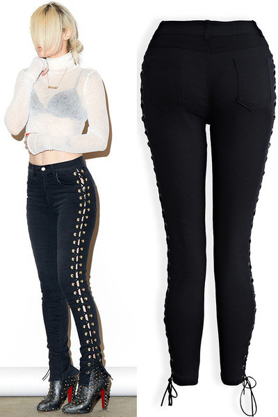 Μοναδικά και μοντέρνα γυναικεία τζιν σε δύο χρώματα με συνδέσεις πλήρους μήκους