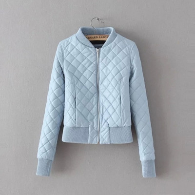 Семпло бомбър яке за дамите в розов, черен и син цвят