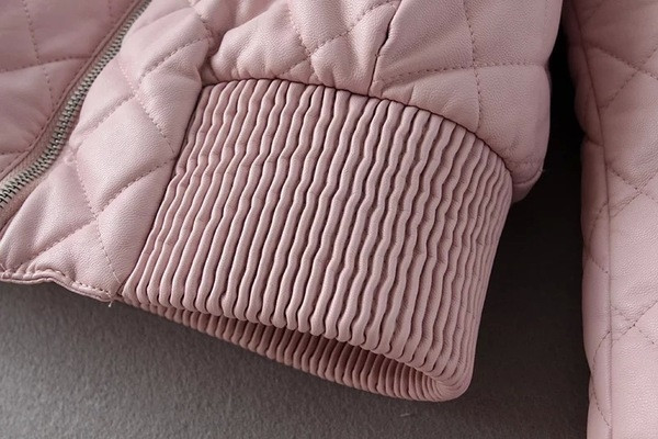 Семпло бомбър яке за дамите в розов, черен и син цвят