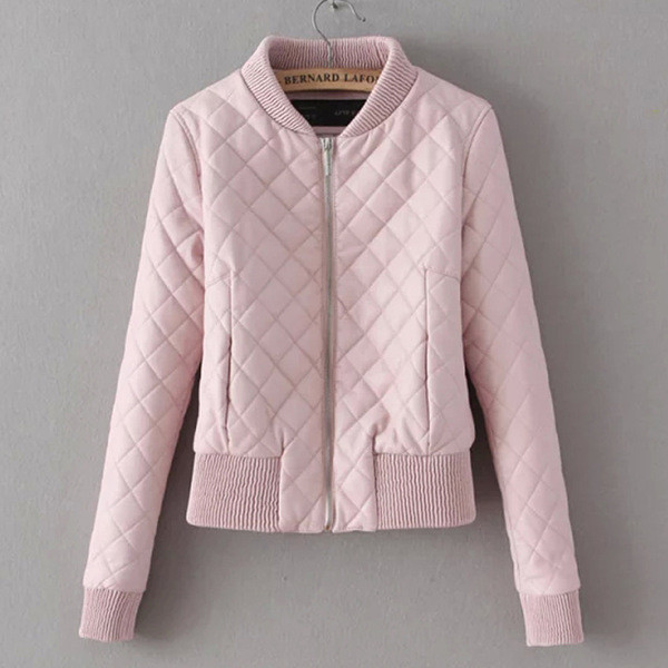 Семпло бомбър яке за дамите в розов, черен и син цвят