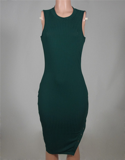 Γυναικείο φόρεμα με σχισίματα και O-σχήμα κολάρο