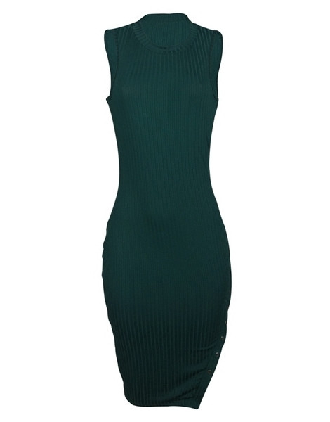 Γυναικείο φόρεμα με σχισίματα και O-σχήμα κολάρο