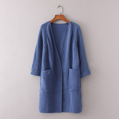 Καθημερινή γυναικεία ζακέτα με φαρδιά μανίκια και τσέπες