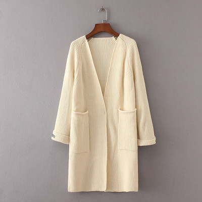 Καθημερινή γυναικεία ζακέτα με φαρδιά μανίκια και τσέπες