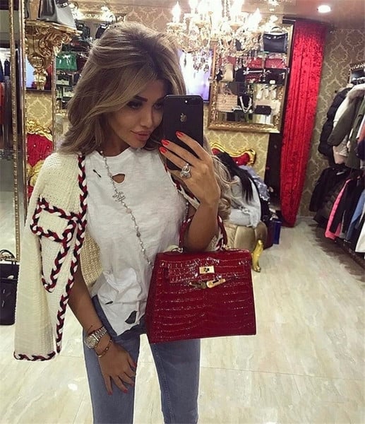 Πλεκτή γυναικεία ζακέτα  με μακριά μανίκια - 2 χρώματα