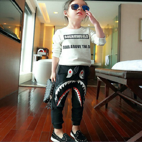 Αθλητικό-κομψό σετ για κορίτσια - μπλούζα + παντελόνι