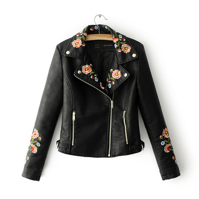 Γυναικείο μοντέρνο μπουφάν με πολύ όμορφο φυτικό μοτίβο κεντήματος - 3 χρώματα