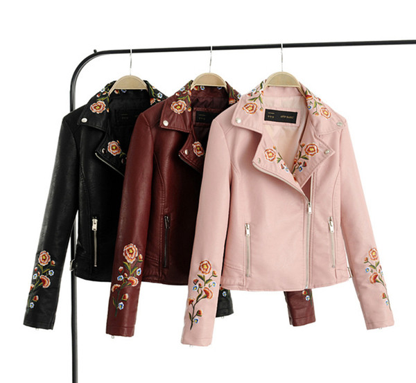 Γυναικείο μοντέρνο μπουφάν με πολύ όμορφο φυτικό μοτίβο κεντήματος - 3 χρώματα