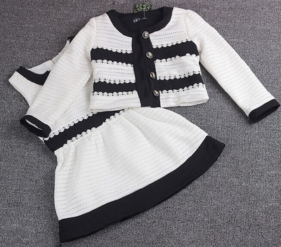 Κομψό σετ για κορίτσια - φόρεμα + ζακέτα