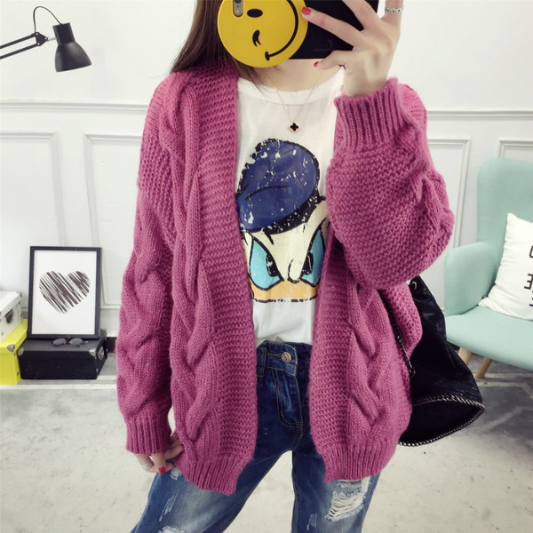 Σύντομη γυναικεία πλεκτή ζακέτα σε τέσσερα χρώματα