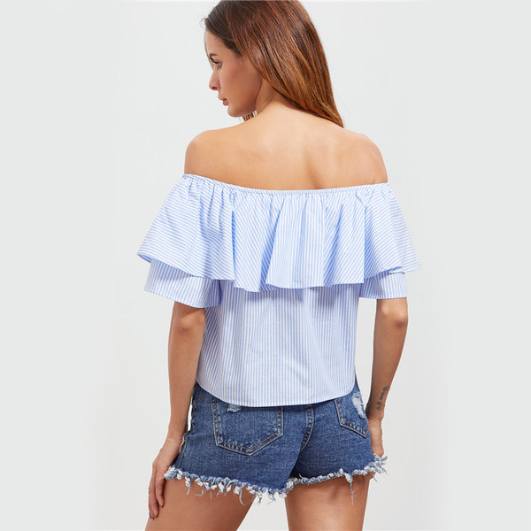 Γυναικείο πουκάμισο με floral κεντήματα και πεσμένους ώμους