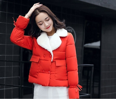 Κοντό και κομψό χειμωνιάτικο γυναικείο μπουφάν σε χρώματα vivi