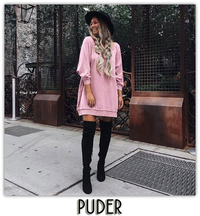 Много стилна дамска дълга блуза тип туника с дълъг ръкав в три различни цвята