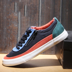 Σπορ και κομψά αθλητικά ανδρικά πάνινα παπούτσια με διακοσμητικό φερμουάρ σε τρία χρώματα