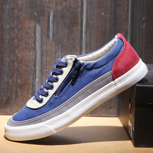 Σπορ και κομψά αθλητικά ανδρικά πάνινα παπούτσια με διακοσμητικό φερμουάρ σε τρία χρώματα