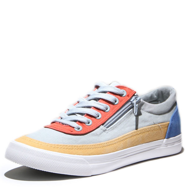 Σπορ και κομψά αθλητικά ανδρικά πάνινα παπούτσια με διακοσμητικό φερμουάρ σε τρία χρώματα