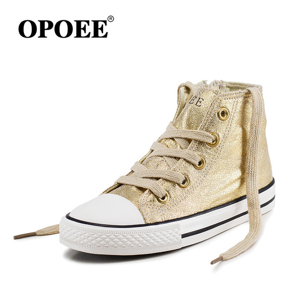 Πανέμορφα παιδικά πάνινα παπούτσια για κορίτσια σε χρυσό και κόκκινο χρώμα