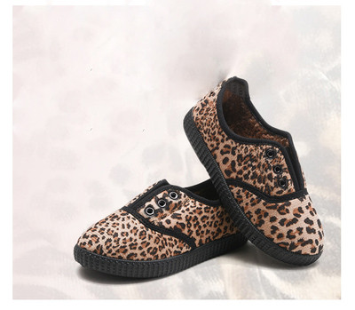 Παιδικά πάνινα παπούτσια για κορίτσια με εκτυπώσεις λεοπάρδαλης, κατάλληλα για τη καθημερινή ζωή