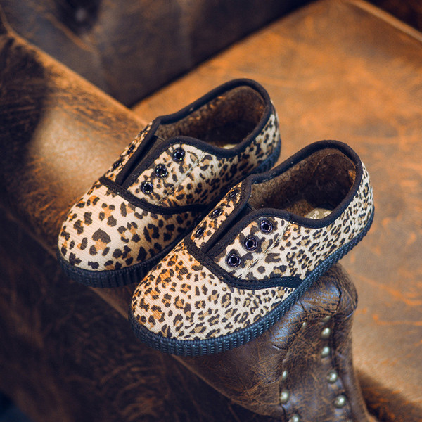 Παιδικά πάνινα παπούτσια για κορίτσια με εκτυπώσεις λεοπάρδαλης, κατάλληλα για τη καθημερινή ζωή